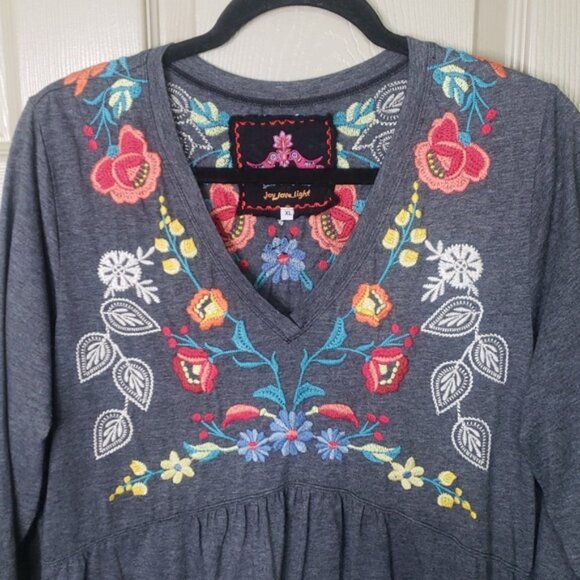 Johnny Was joy love light embroidered boho v-neck tunic dress size extra large - Picture 7 of 11